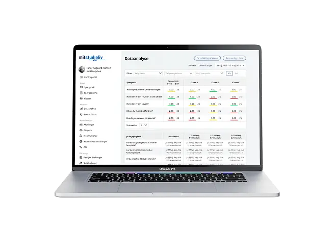 Mit studieliv vist på en computer